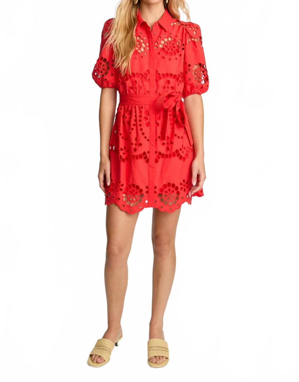 NEW CABALLERO eloise dress in poppy red